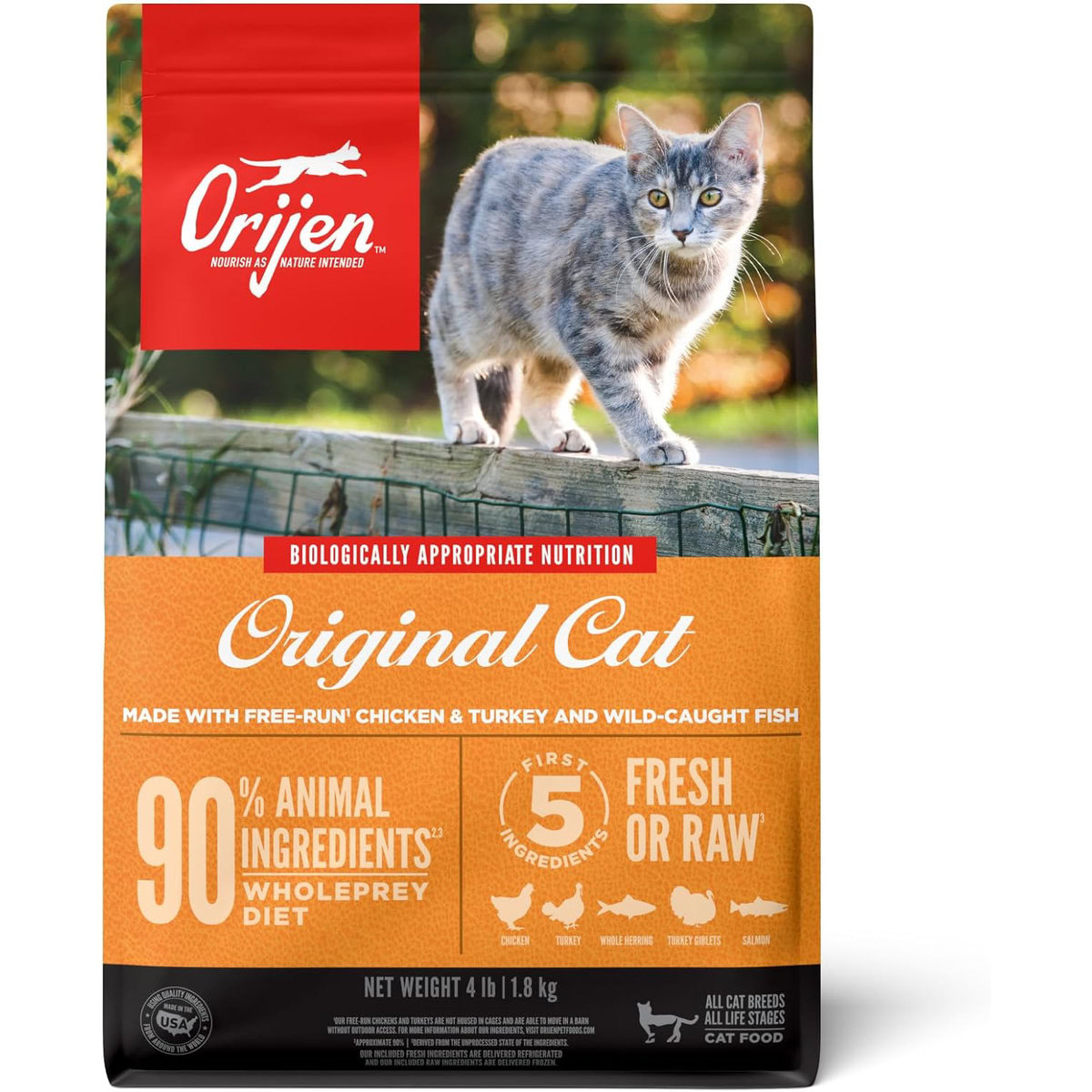 ORIJEN Original Cat, Grain Free Dry Cat Food for All Life Stages