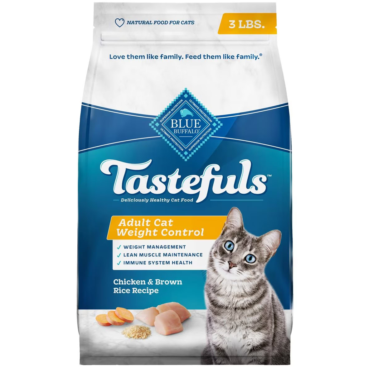 Blue Buffalo Tastefuls Weight Control Natural Chicken Adult Dry Cat Food 