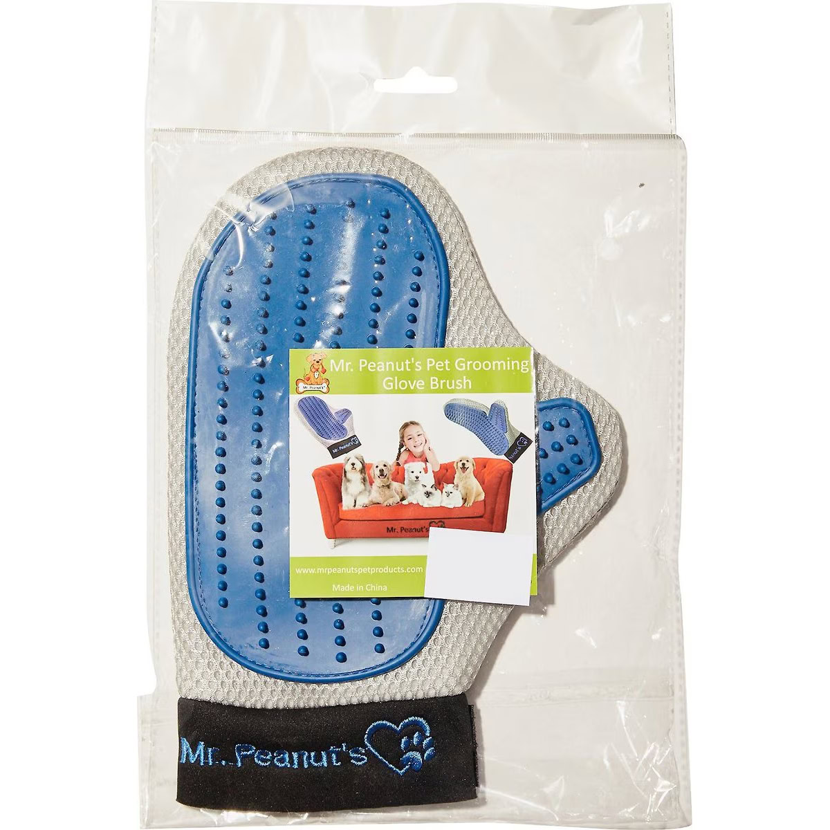 Mr. Peanut's Right-Handed Grooming Glove Pet Brush