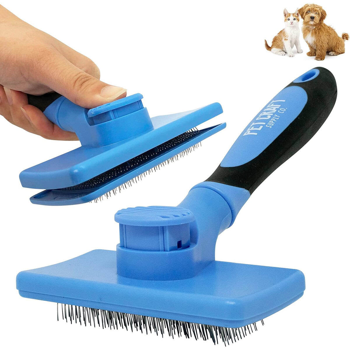 Pet Craft Supply Self Cleaning Grooming Slicker Pet Brush