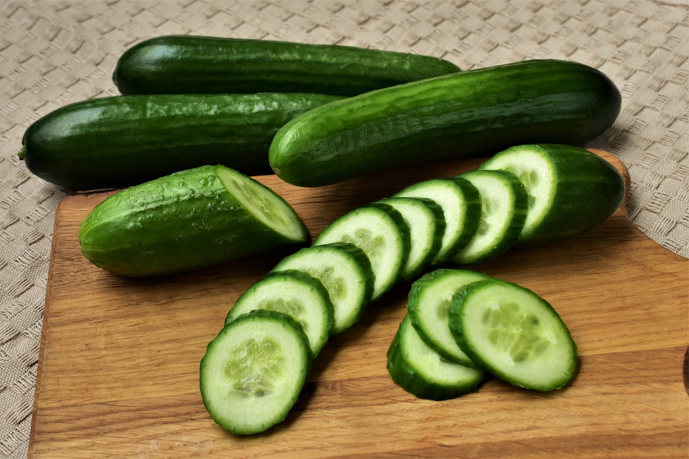 Sliced cucumbers