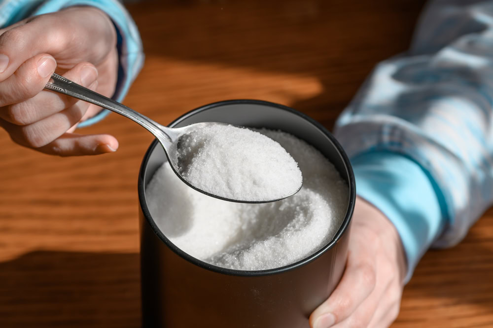 Xylitol on a spoon