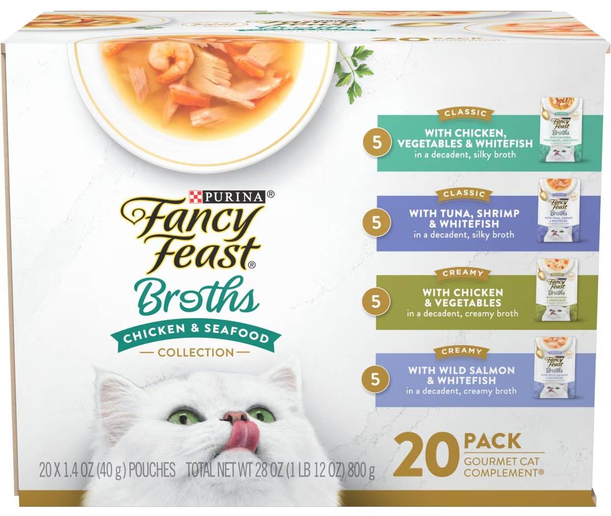 Fancy Feast Broths Variety Pack Cat Food