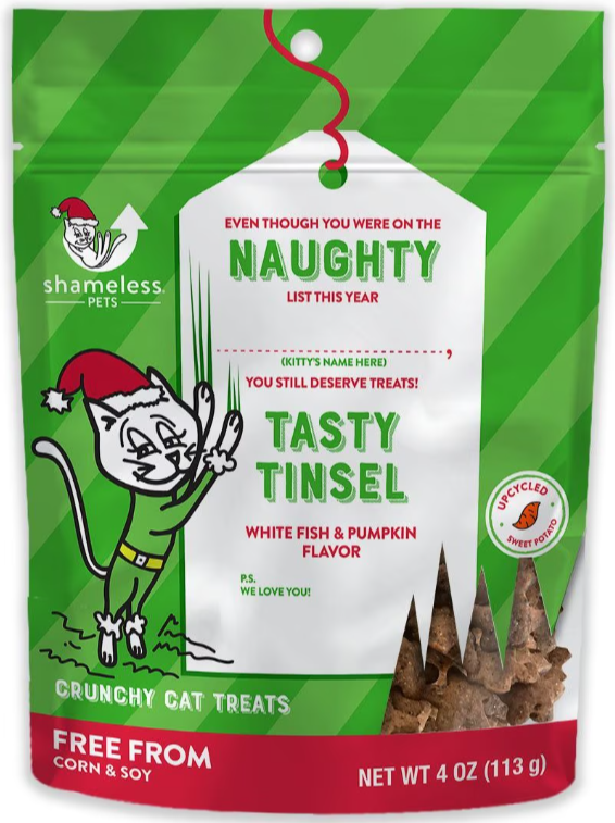 Shameless Pets Naughty Tasty Tinsel Seafood & Fish Flavor Crunchy Cat Treats