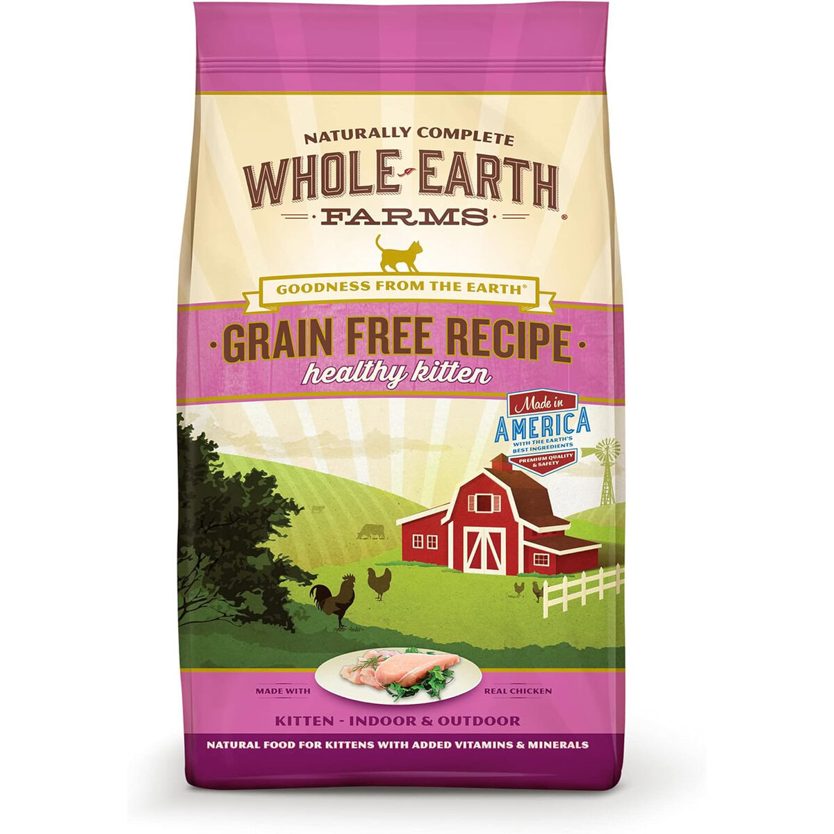 Whole Earth Farms Grain Free Healthy Kitten Dry Cat Food 
