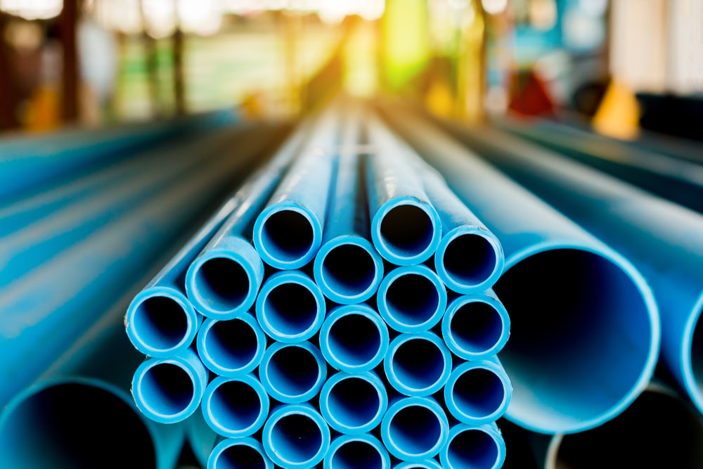 blue PVC pipes