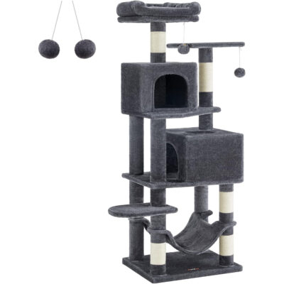 FEANDREA Faux Fleece Cat Tree & Condo