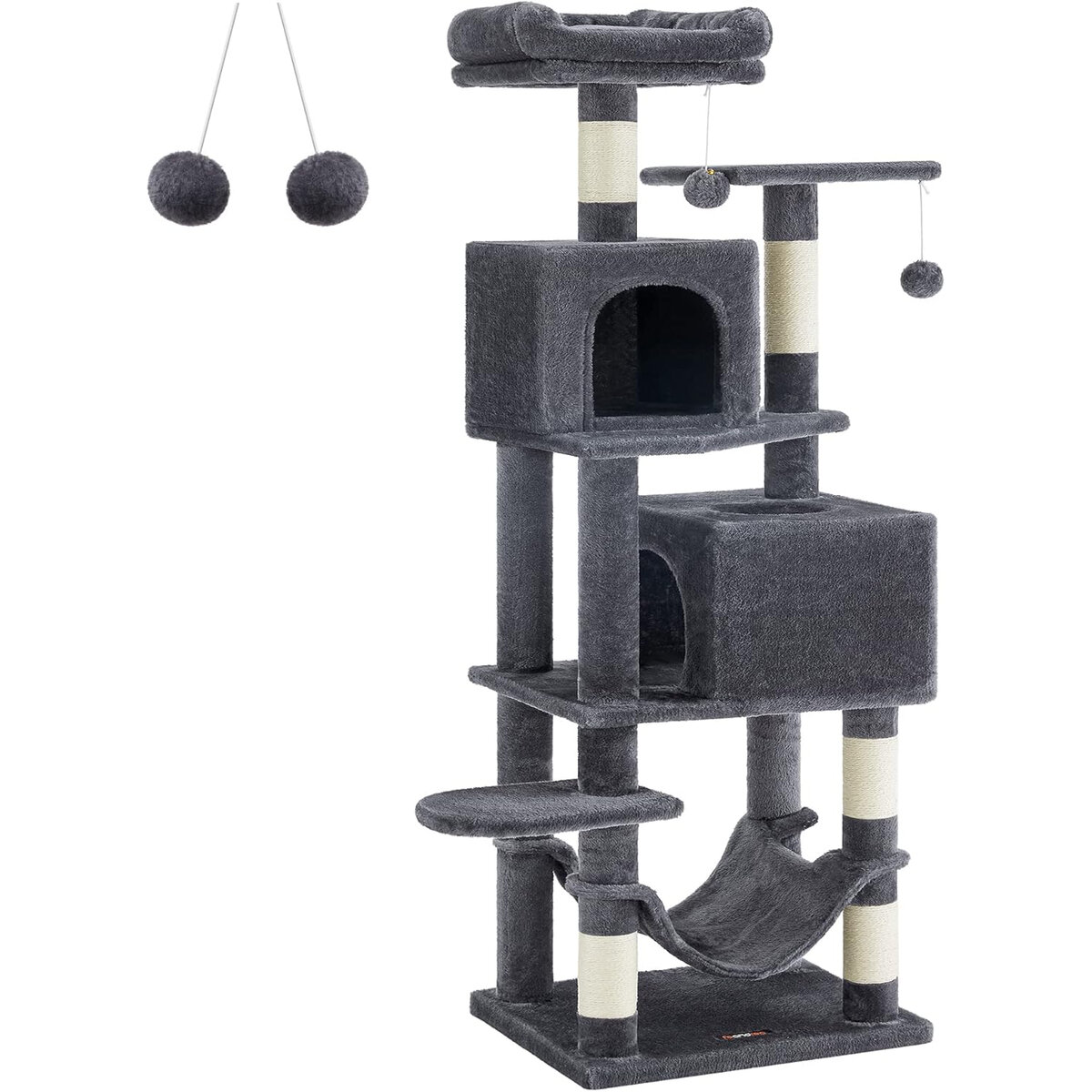 Feandrea Cat Tree, 61-Inch Cat Tower for Indoor Cats 