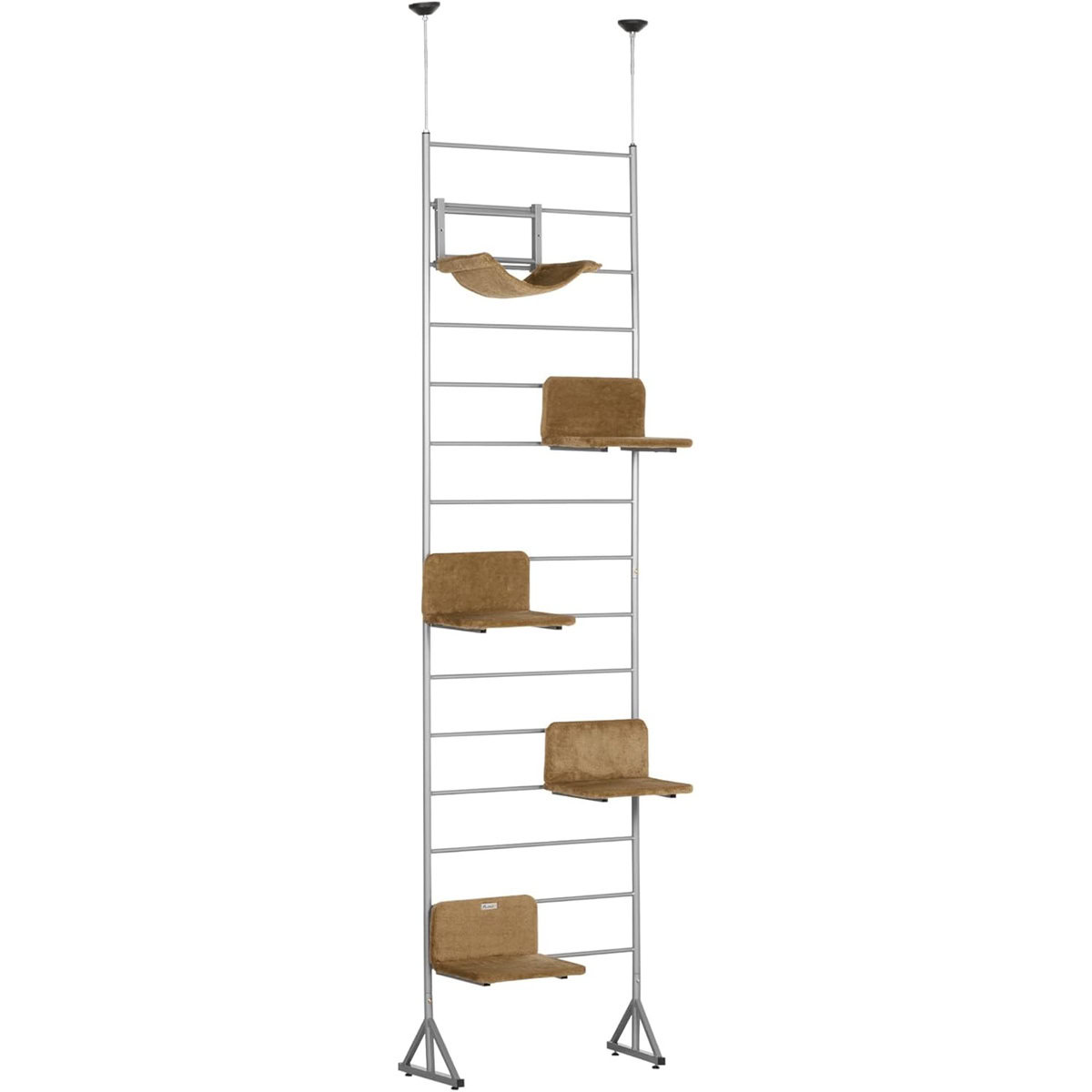 PawHut Floor-to-Ceiling Staggered Climbing Cat Tree Tower