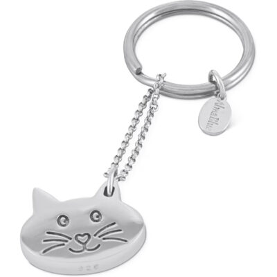 Alma Blue Cat Face Sterling Silver Keepsake