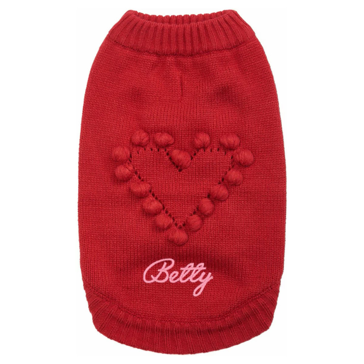 Blueberry Pet Heart Designer Personalized Dog Sweater
