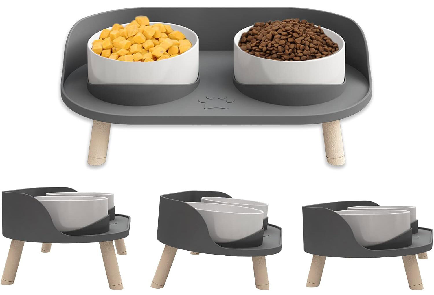 Yeirve Elevated Transparent Cat Bowl