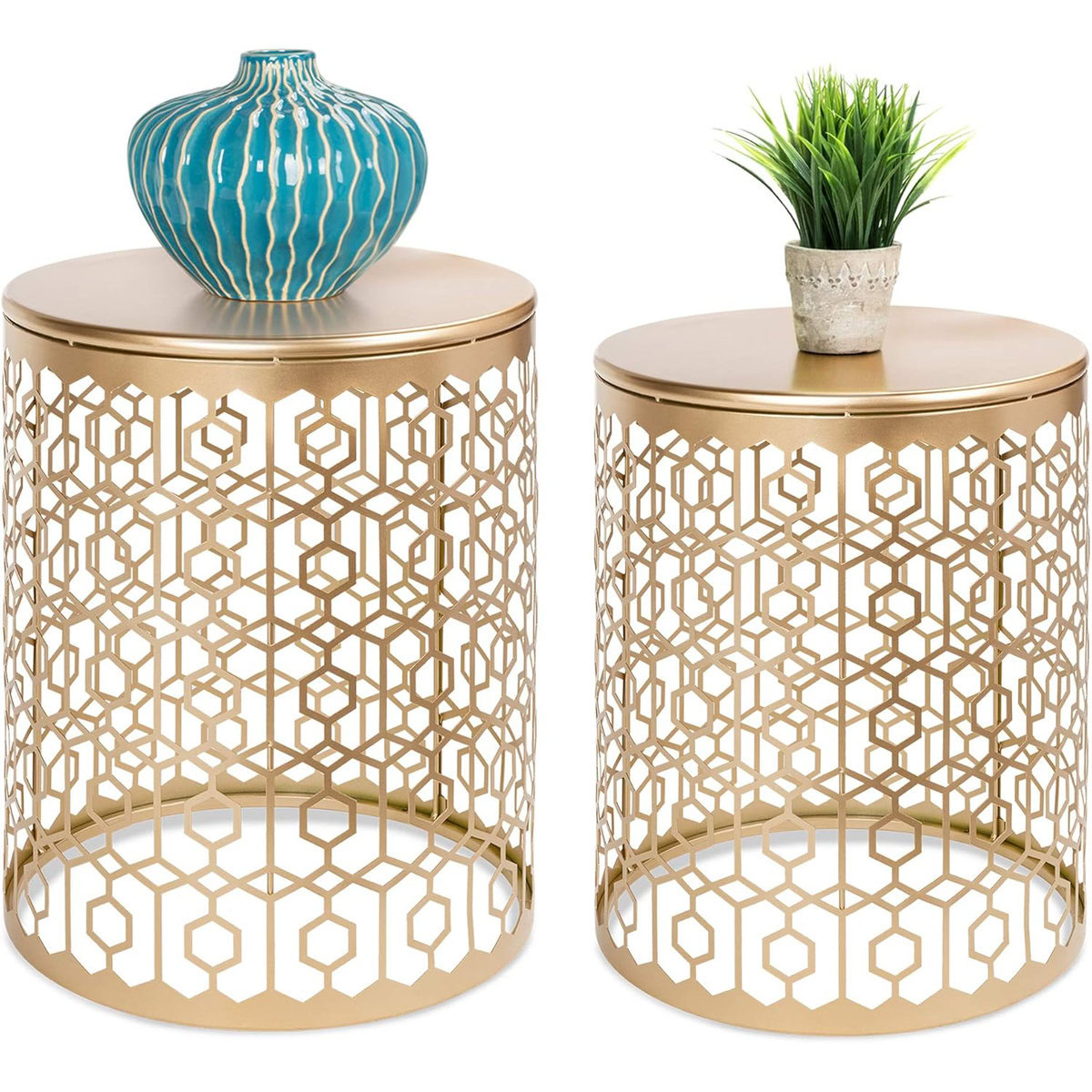 Metal Accent Tables, Set of Two
