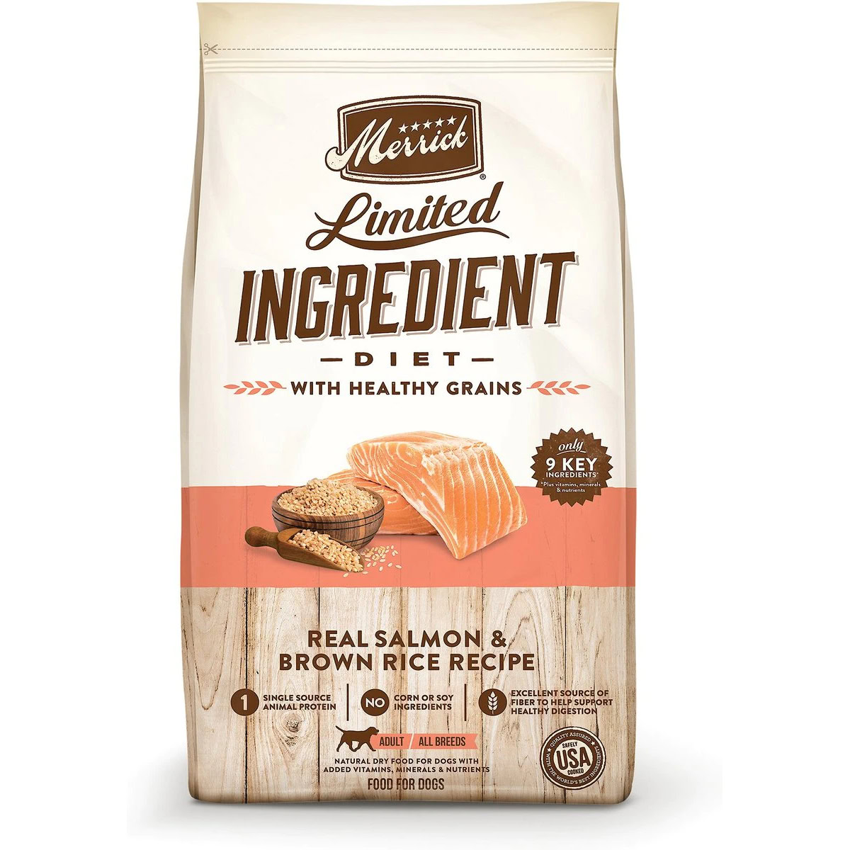 Merrick Limited Ingredient Diet Real Salmon & Brown Rice Recipe with Healthy Grains Dry Dog Food 