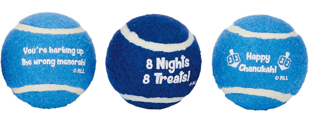 Rite Lite Chanukah Tennis Balls Dog Toys