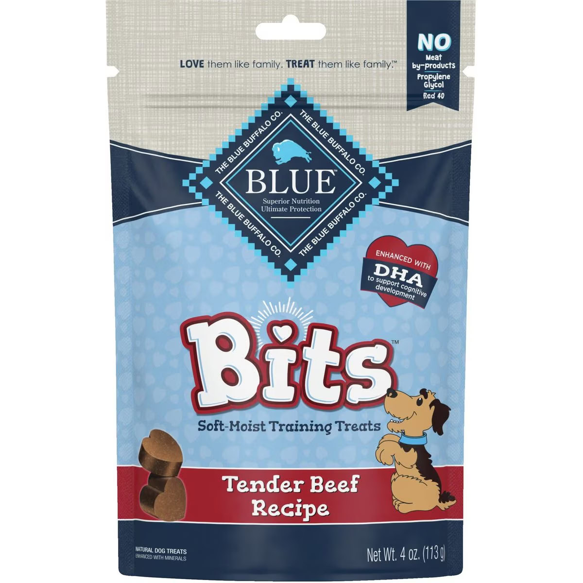 Blue Buffalo Blue Bits Tender Beef Recipe Soft-Moist Training Dog Treats
