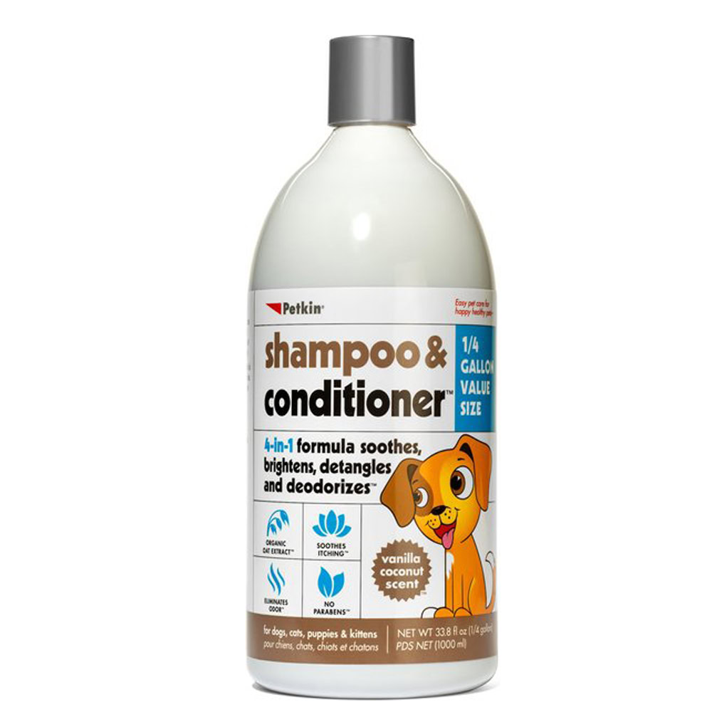 Petkin 4-in-1 Vanilla Coconut Scent Dog & Cat Shampoo & Conditioner