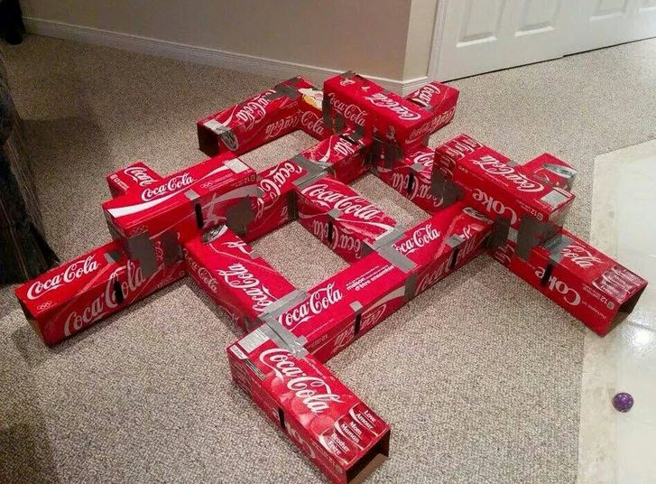 12 Count Soda Can Box Maze by pet diys