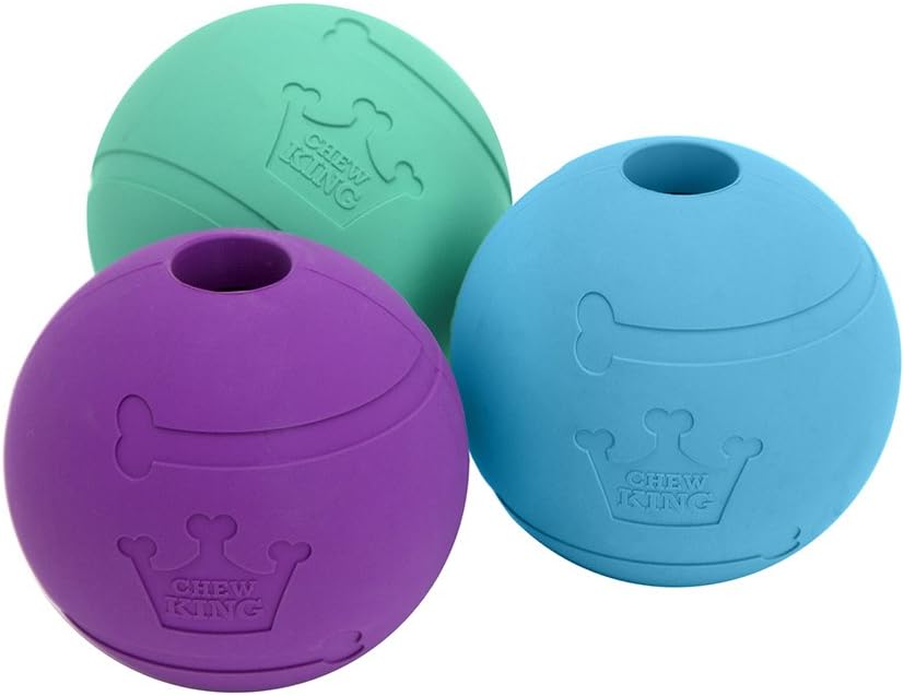 Chew King Fetch Balls Extremely Durable Natural Rubber Toy 3 inch Balls 