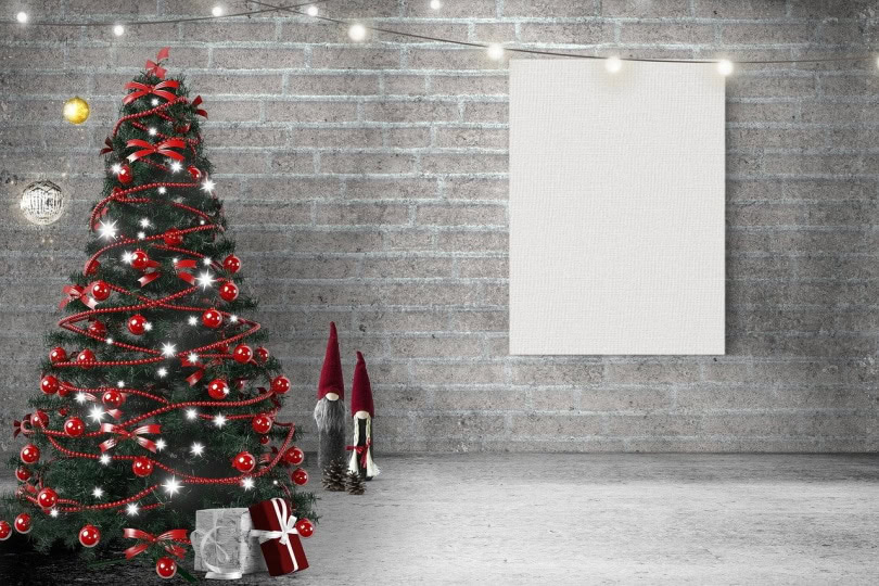 Christmas tree with beautiful ornaments