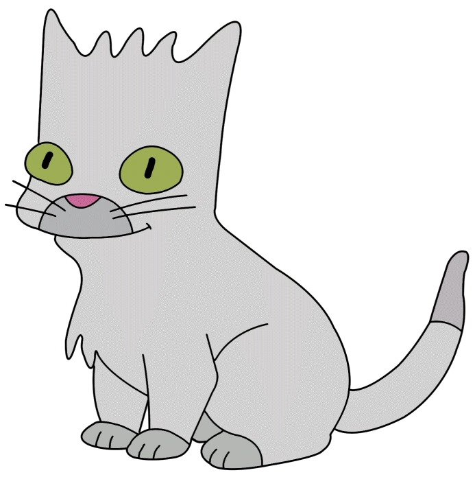 Coltrane Cat (Snowball the IV) from The Simpson sitting in a white background