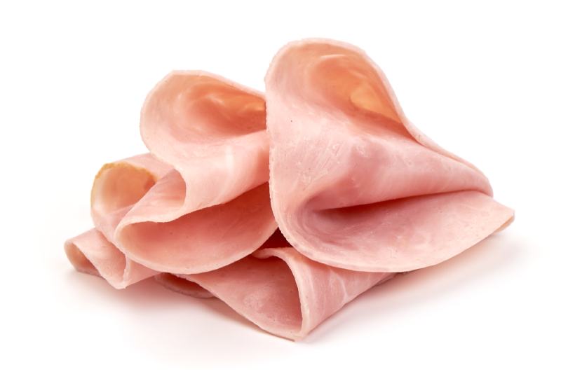 Cooked ham slices