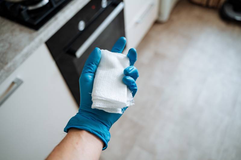 Damp cloth with cleaning agent