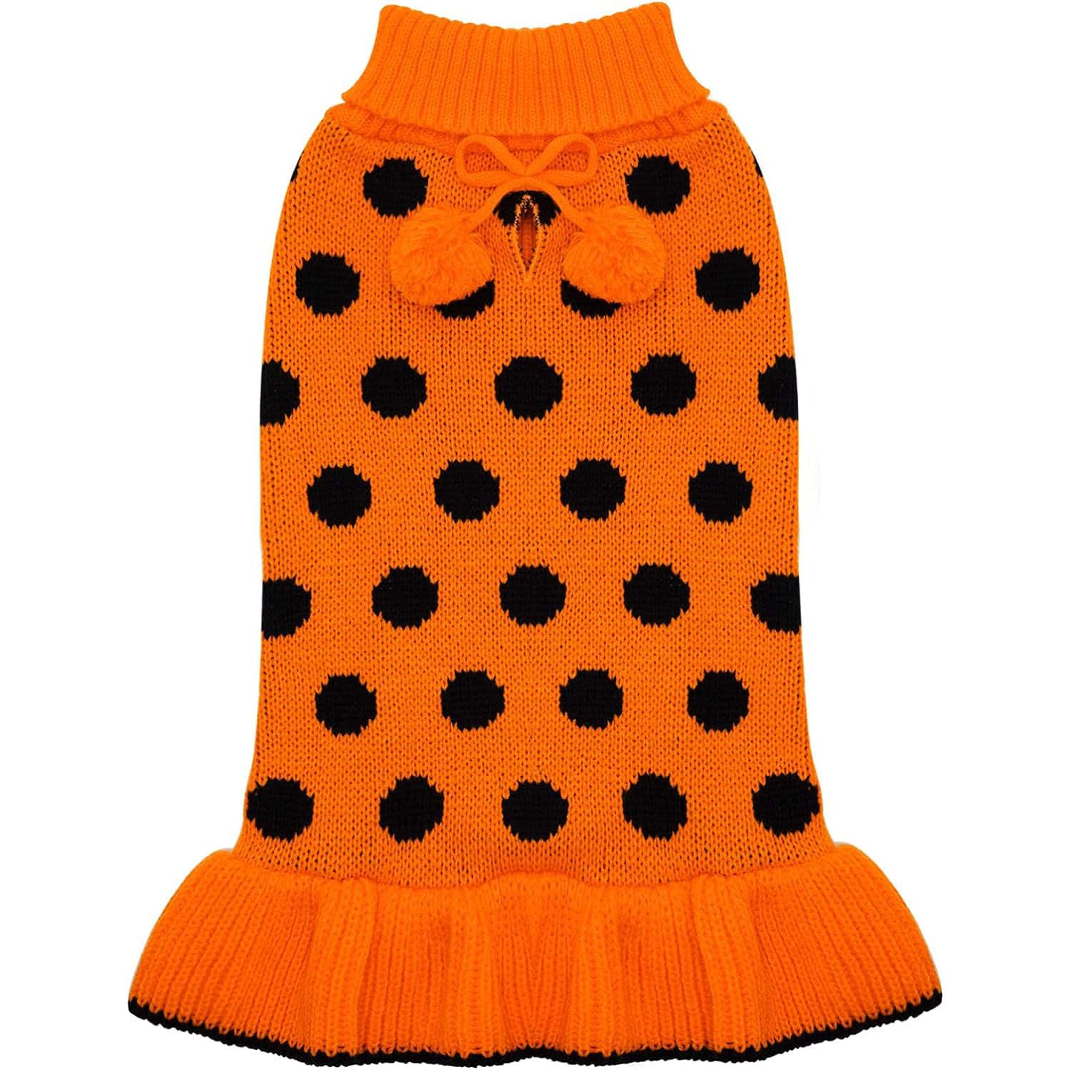Dog Sweater with Pom-Pom Ball for Fall Winter