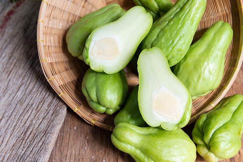 Fresh chayote fruits