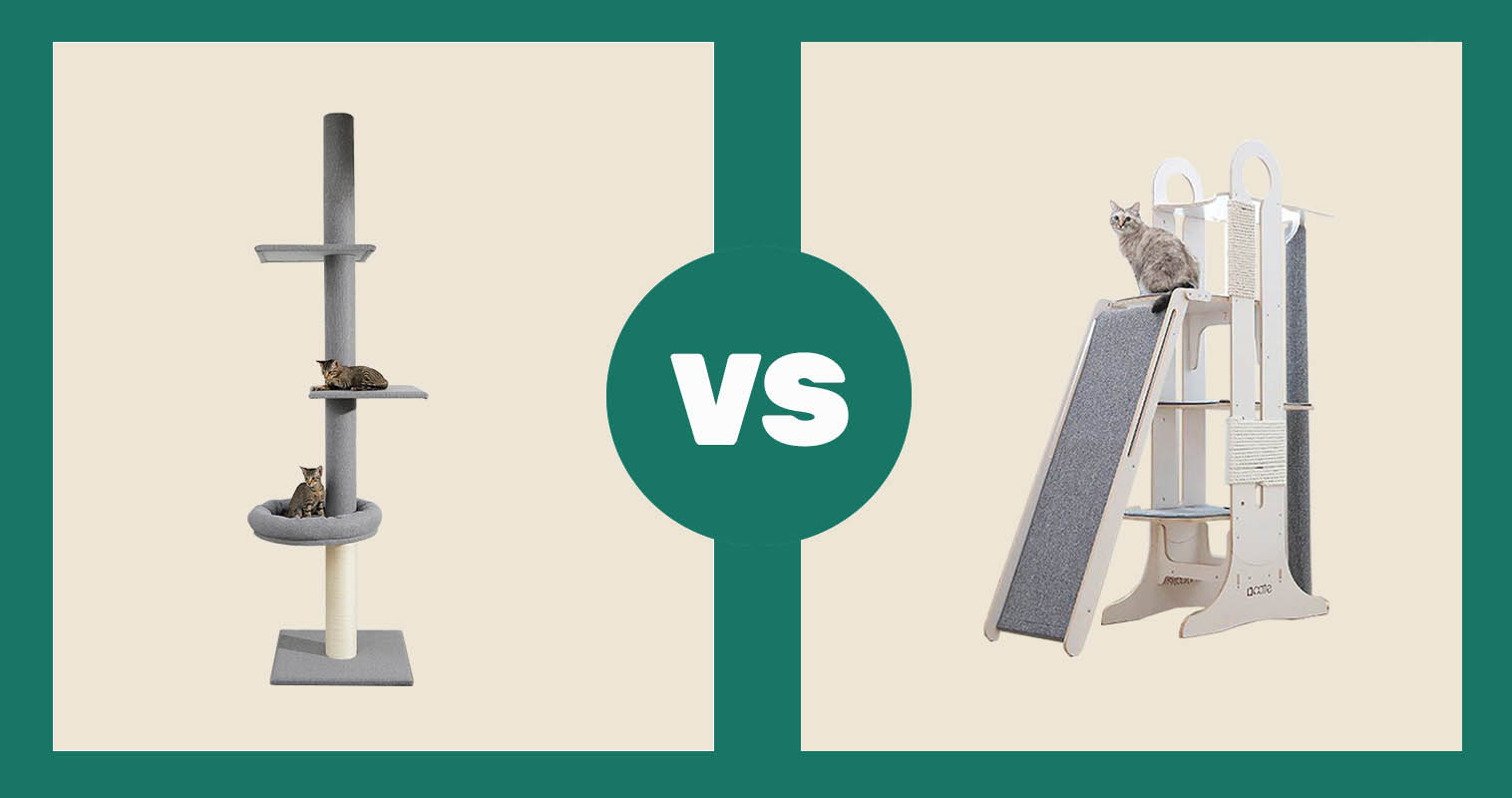 Frisco 3 Level Floor to Ceiling Heavy Duty Cat Tower vs Tuft & Paw Milo Cat Tree