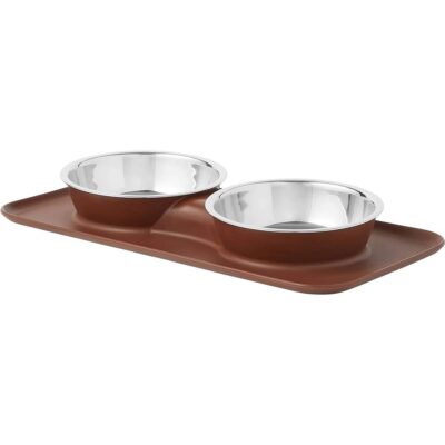 Frisco Silicone Stainless Steel Double Diner Dog & Cat Bowl
