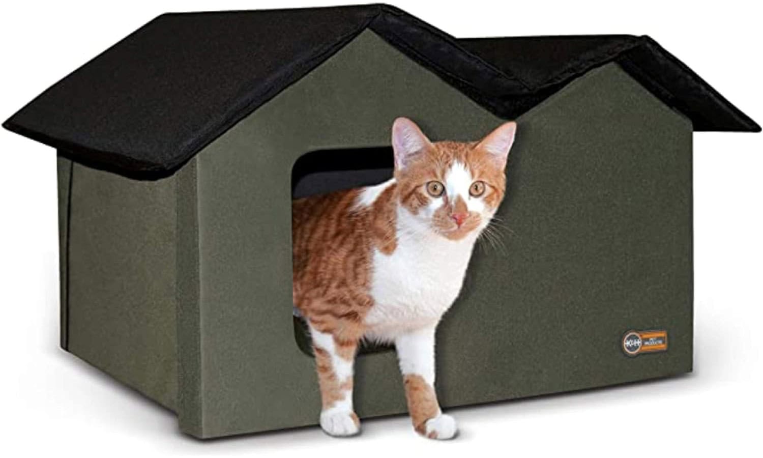 K&H Pet Products Outdoor Cat House Extra-Wide Unheated Cat Shelter for Two