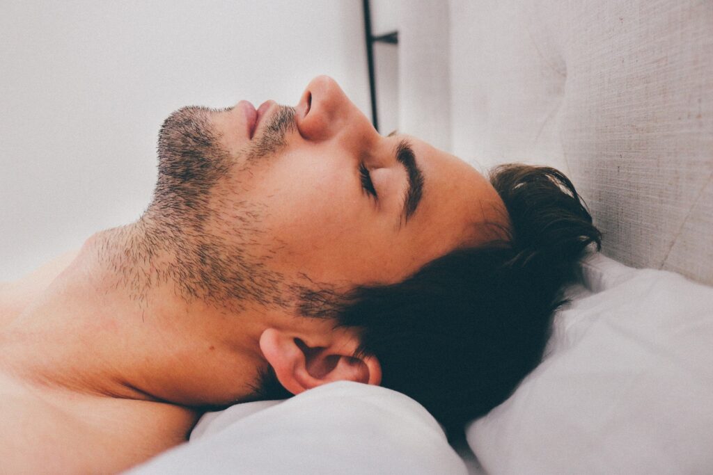 Man resting eyes