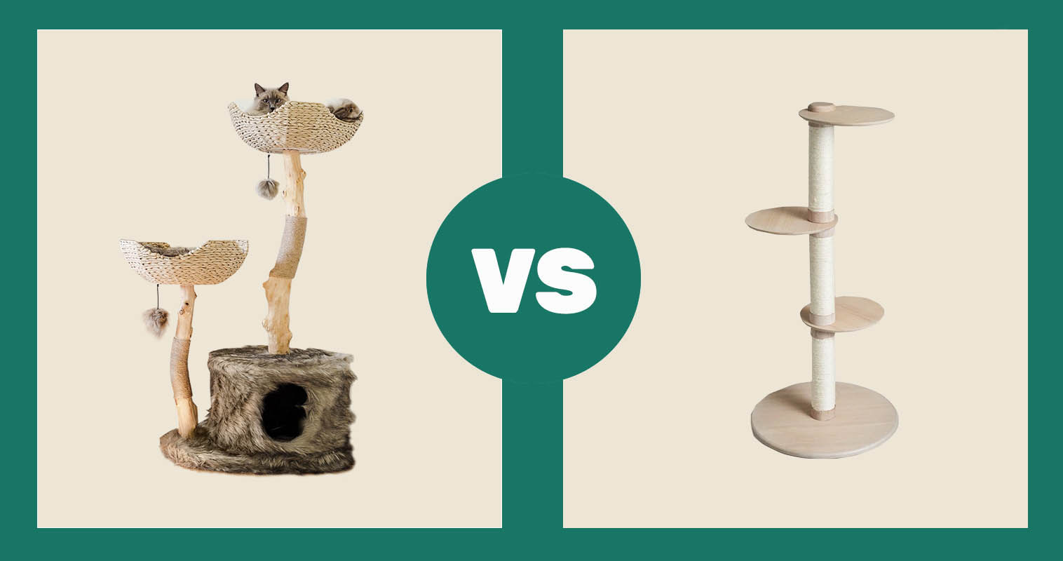 Mau Lifestyle Cento Wooden Cat Tree & Condo vs Tuft & Paw Frond Cat Tree