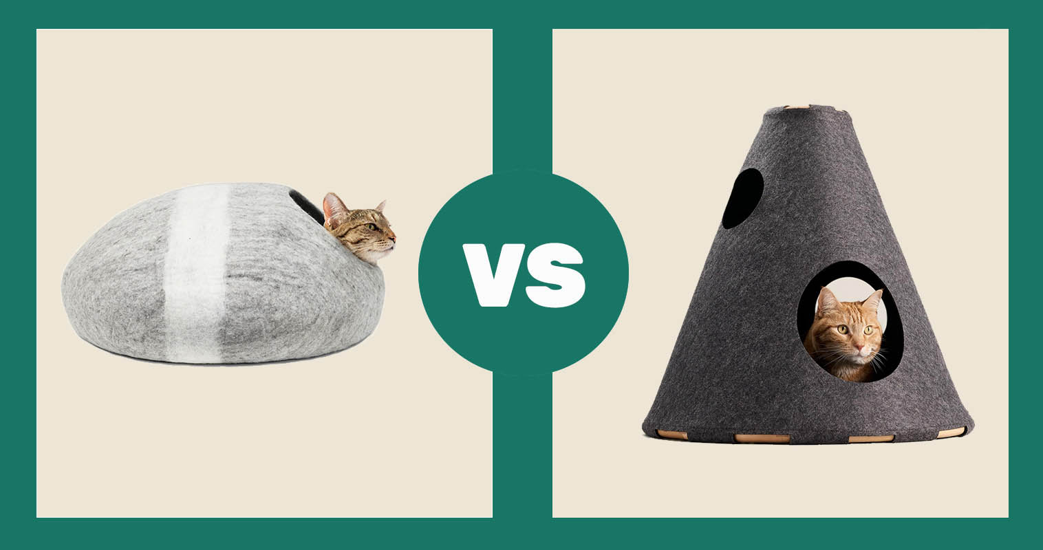 Mau Lifestyle Horizon Wool Felt Cave Cat Bed vs Tuft & Paw Peekaboo Cat Bed