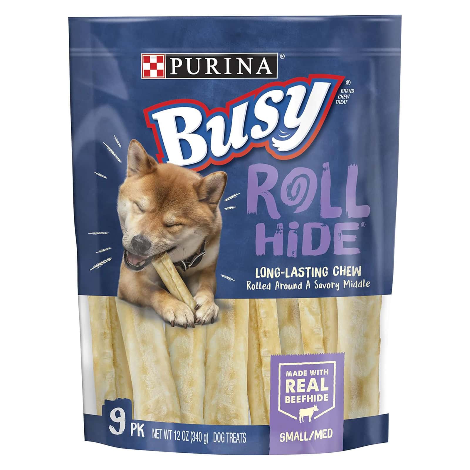 Purina Busy Rawhide Small:Medium Breed Dog Bones Rollhide