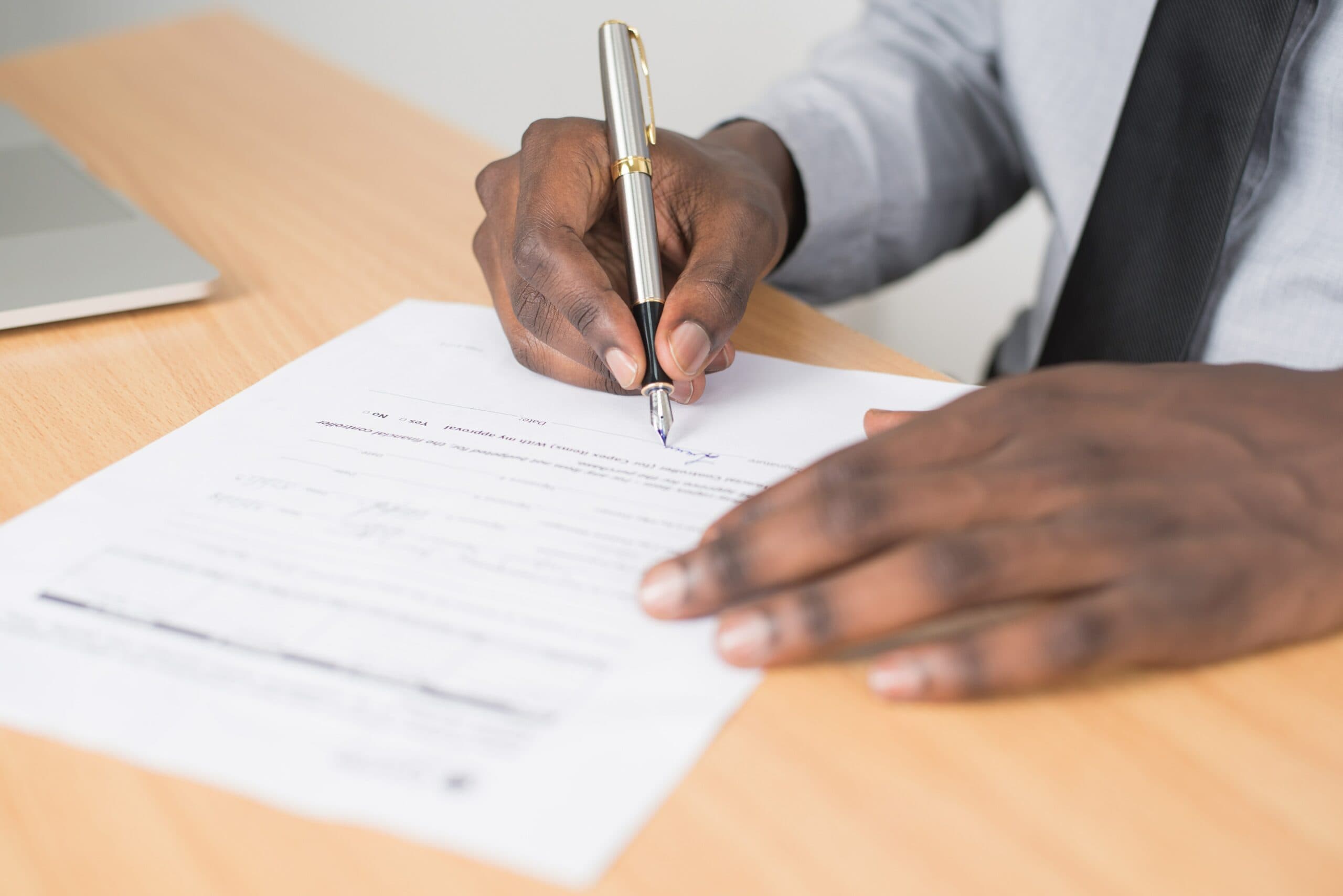 Signing a form