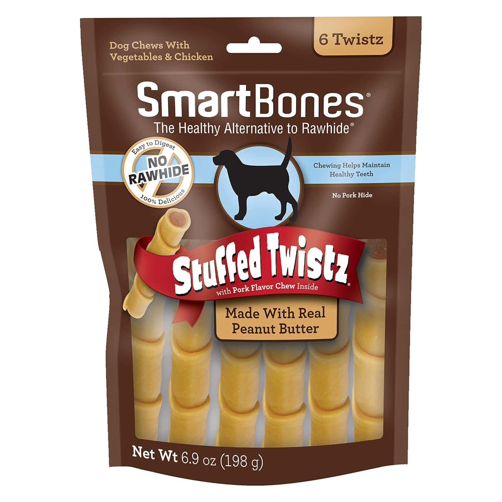 SmartBones Stuffed Twistz with Peanut Butter