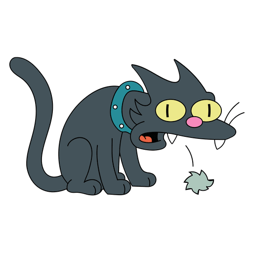 Snowball II throwingup a Hairball from The Simpsons