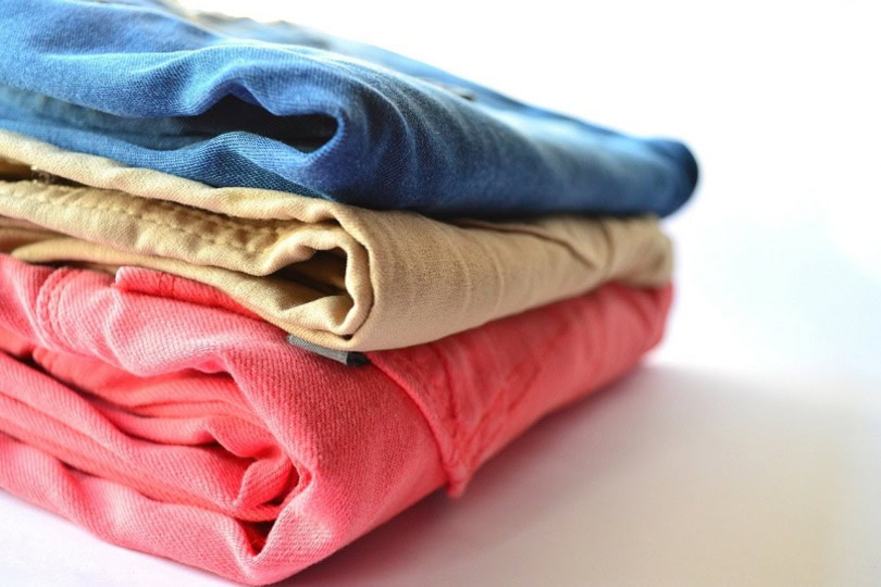 Washed clothes folded