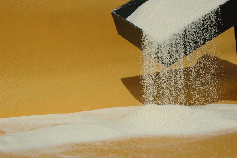 Wheat bran spread on the table