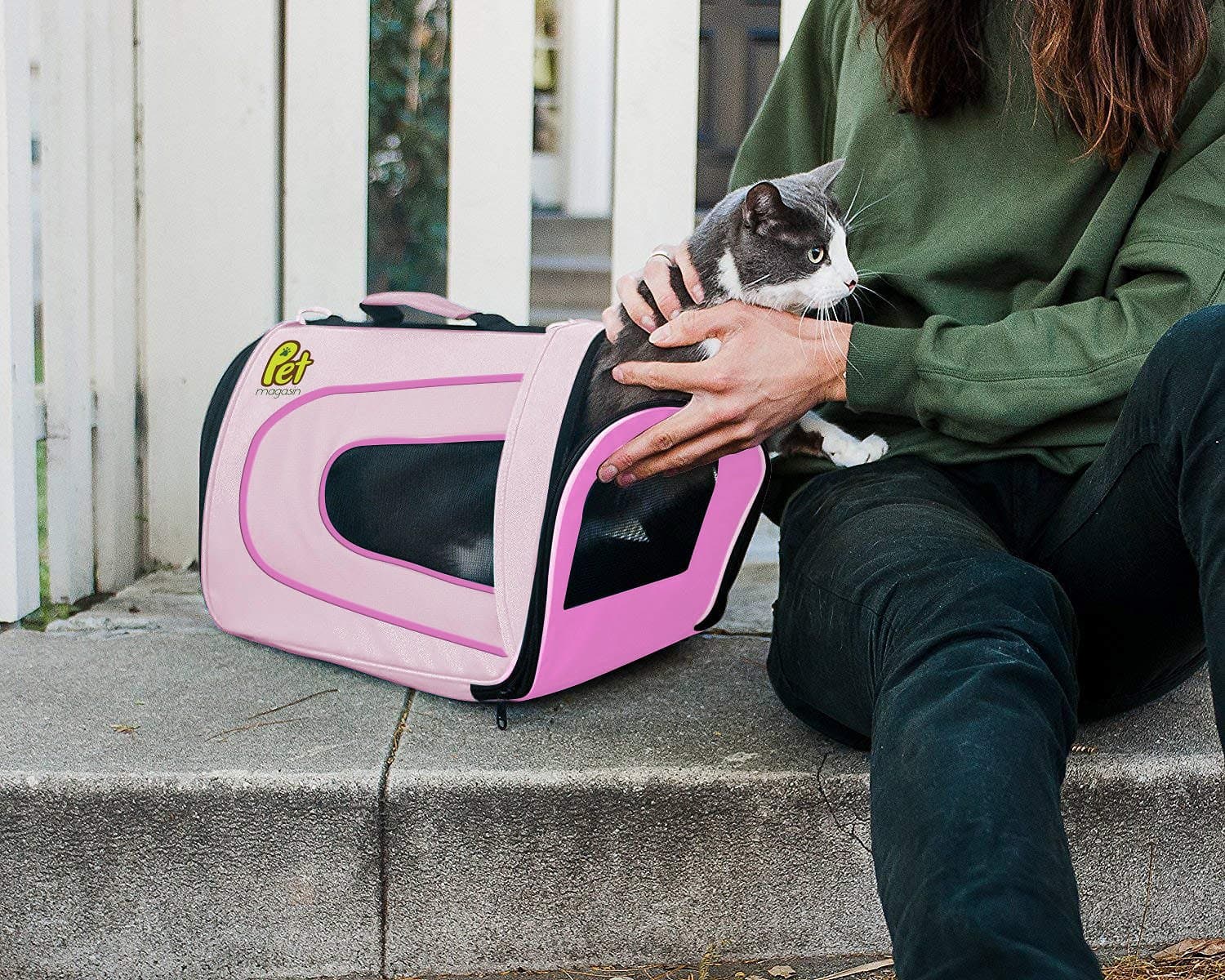 cat in Pet Magasin Soft-Sided Airline-Approved Dog & Cat Carrier Bag