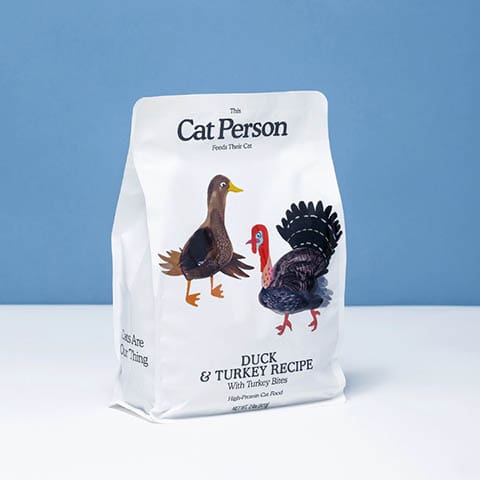cat person duck & turkey dry food