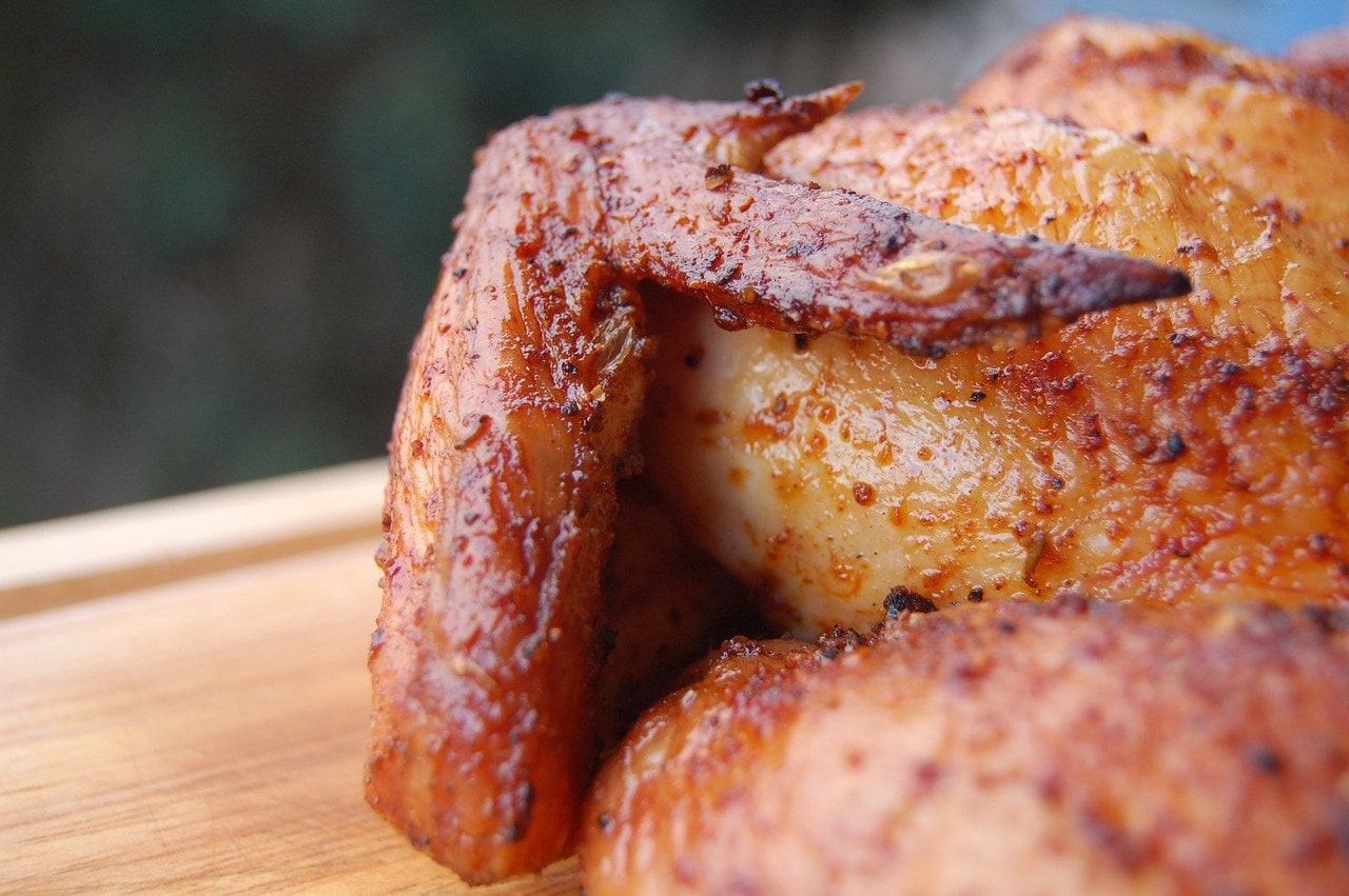 close up roasted chicken