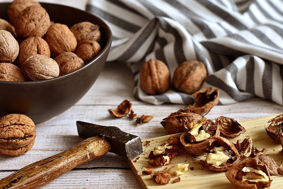 cracked walnuts