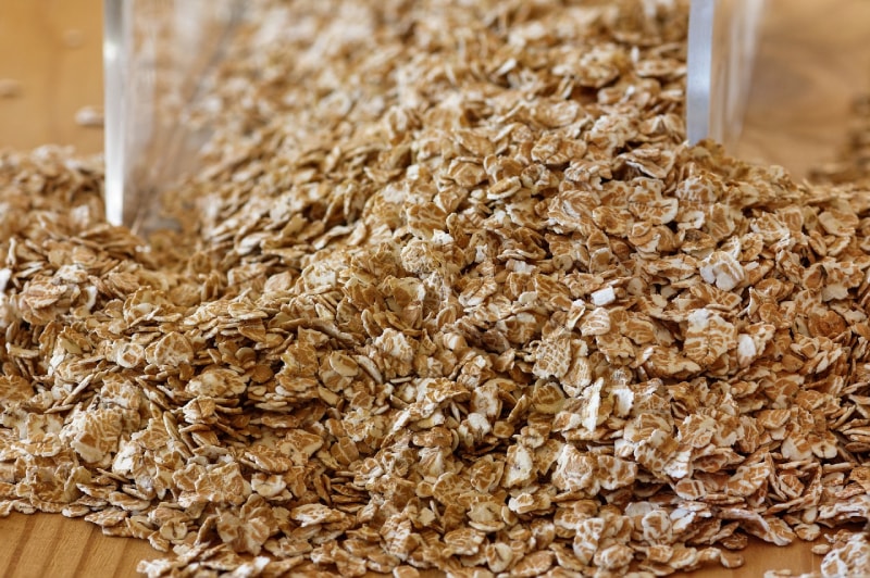 dry cereal poured from container