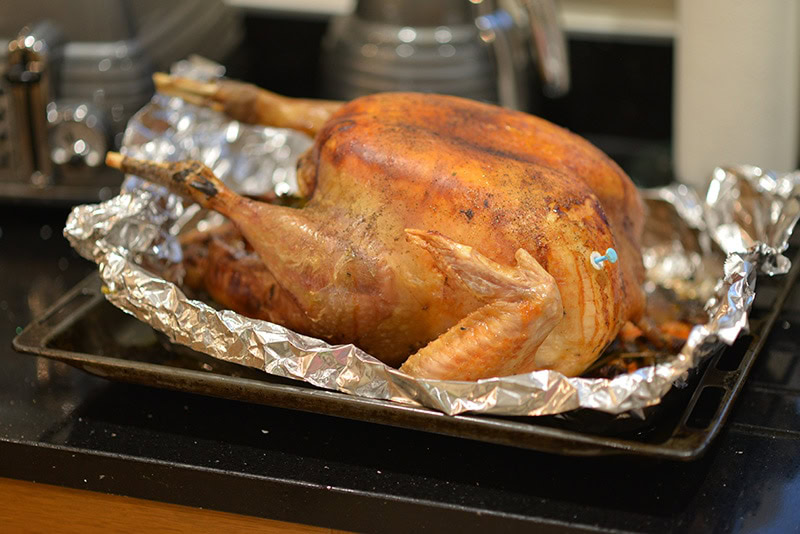 freshly roasted turkey