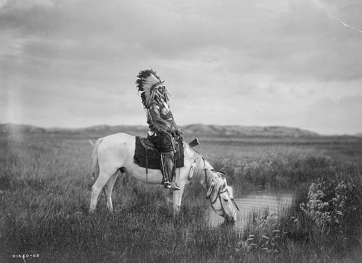 native american with horse