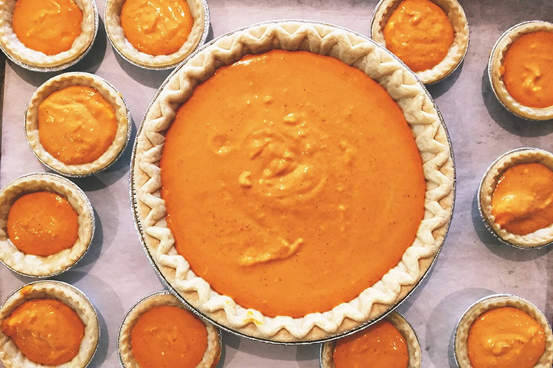 making pumpkin pies