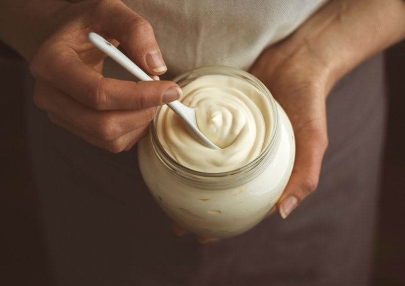 mayonnaise in glass jar